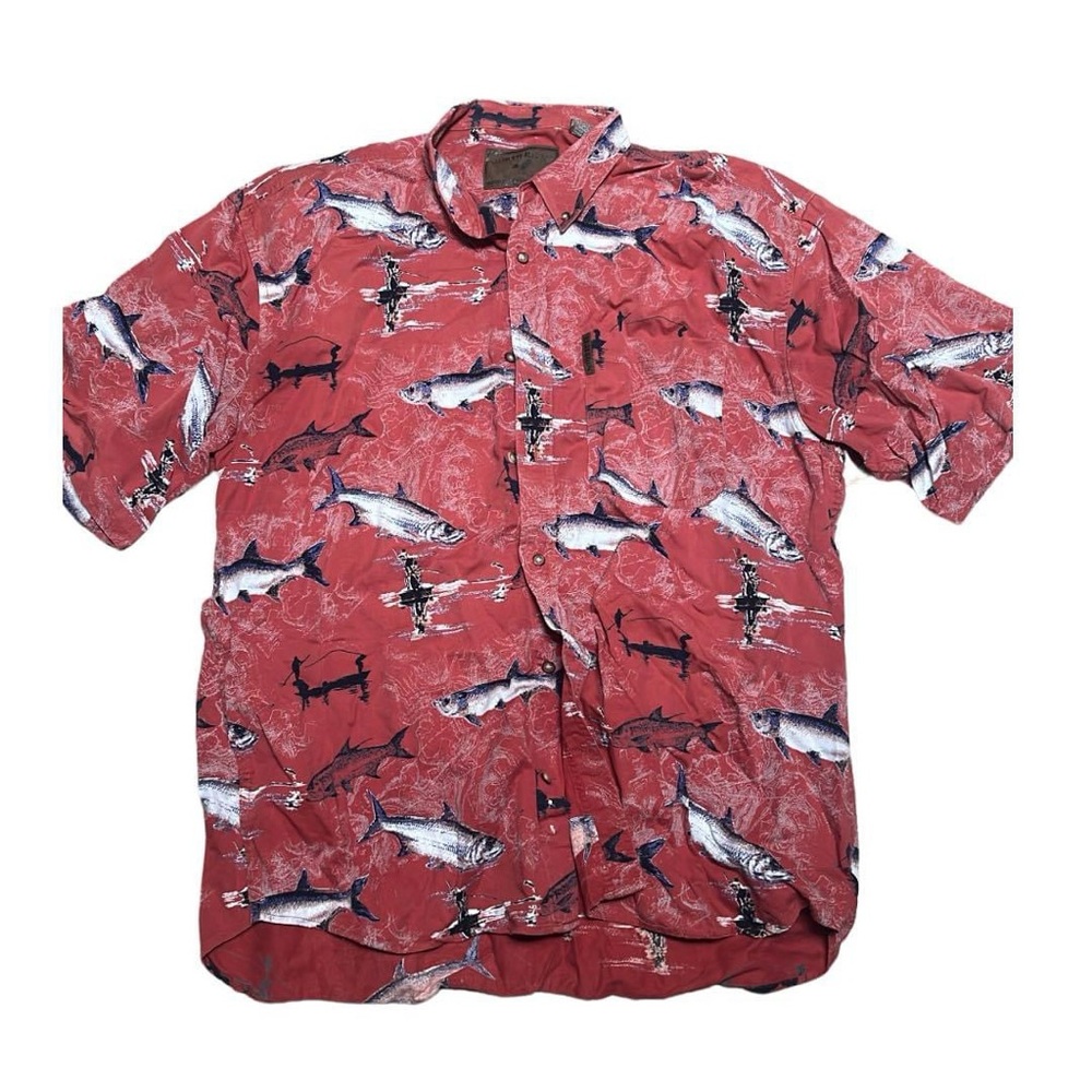 North River Outfitters Camp Shirt Mens XLarge Fishing Tarpon